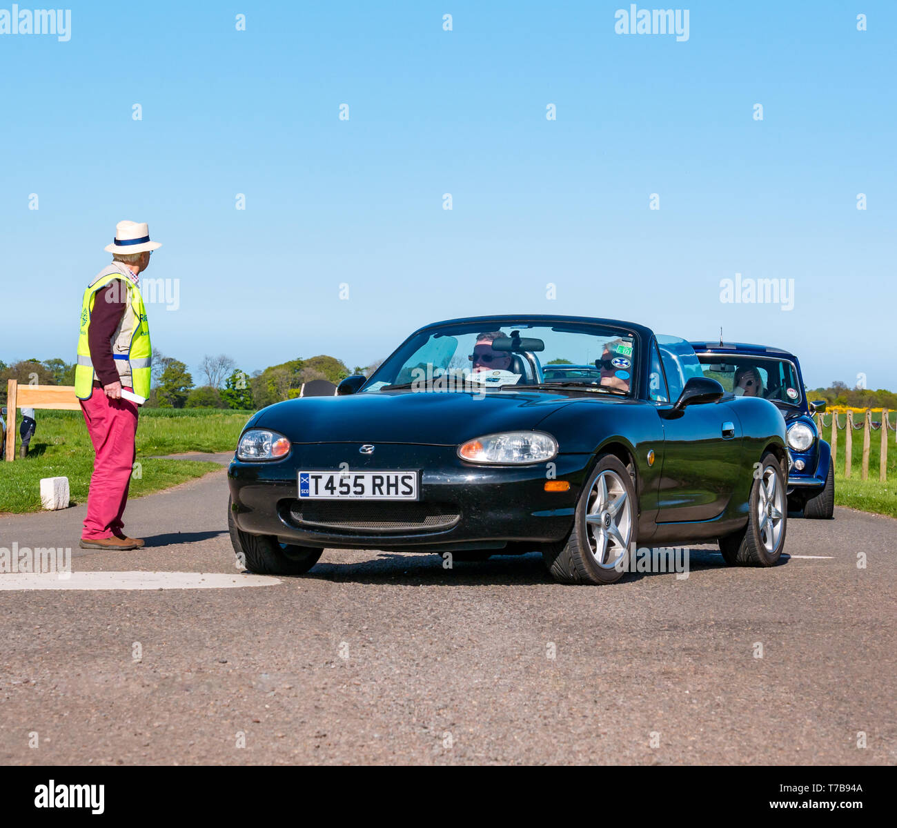 Classic 1999 Mazda MX 5 voiture sport décapotable à North Berwick, Immobilier Archerfield Rotary Club voiture classique d' 2019, East Lothian, Scotland, UK Banque D'Images