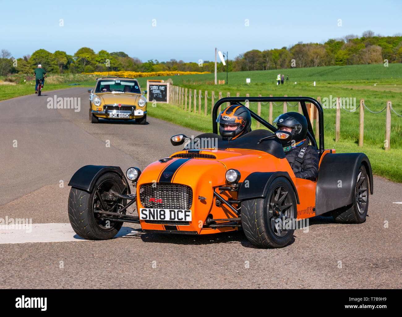 Raptor RR235 Sports voiture arrivant à Estate Archerfield. Le Club Rotary de North Berwick Voiture Classique Tour 2019, East Lothian, Scotland, UK Banque D'Images