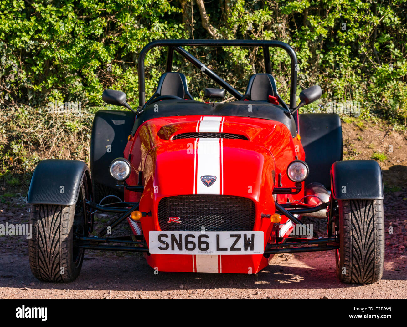 2016 Raptor rouge R sports voiture garée à North Berwick, Immobilier Archerfield Rotary Club voiture classique d' 2019, East Lothian, Scotland, UK Banque D'Images