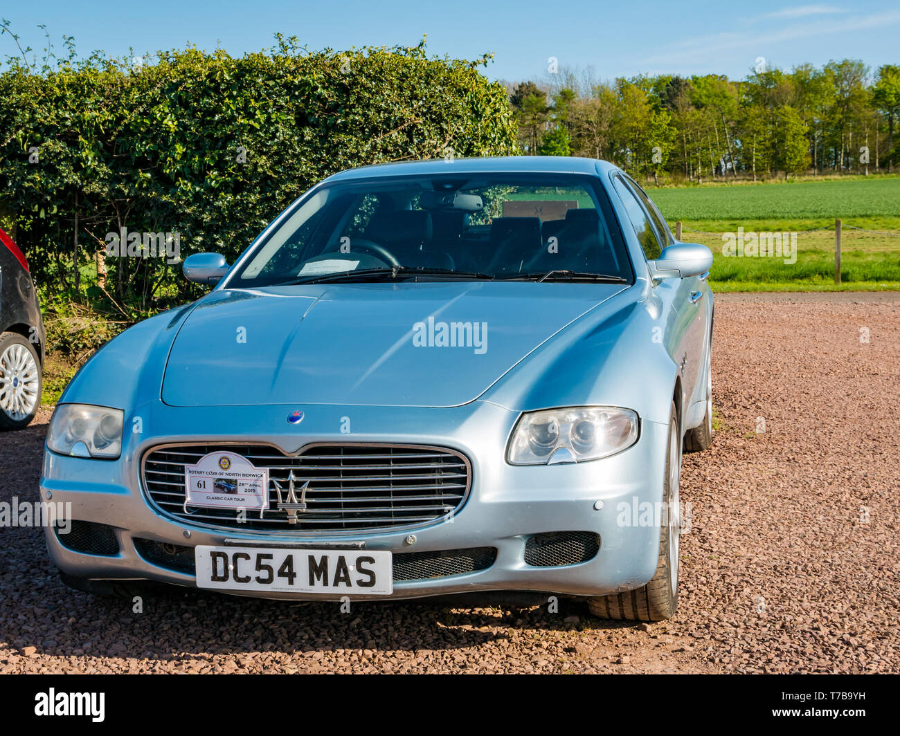Maserati Quattroporte 2004 classique garée à North Berwick, Immobilier Archerfield Rotary Club Voiture Classique Tour 2019, East Lothian, Scotland, UK Banque D'Images