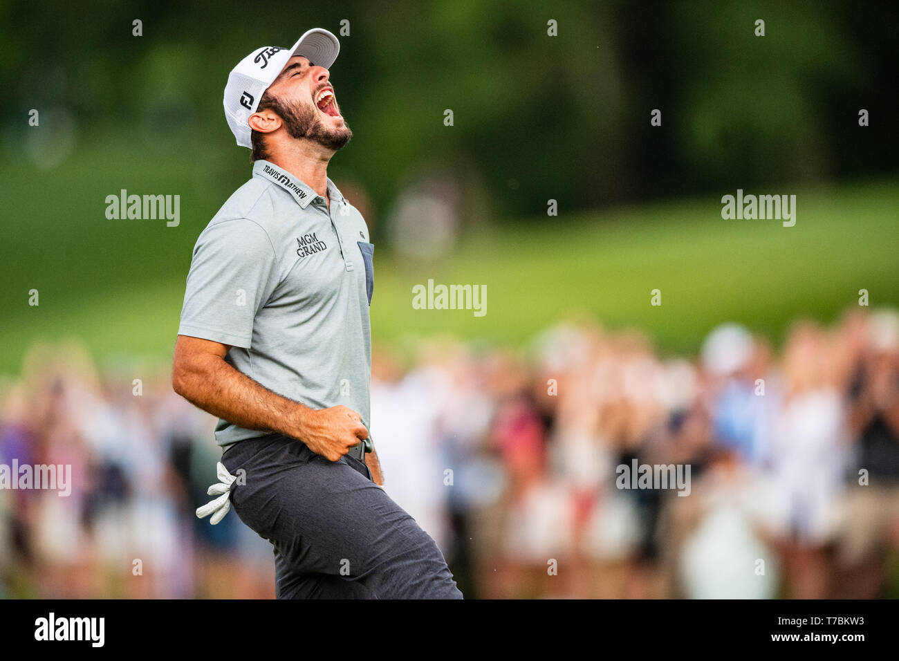 Charlotte, NC, USA. 5e mai 2019. Max Homa au cours de l'excursion de PGA Championship Wells Fargo le dimanche 5 mai 2019 à Quail Hollow Country Club à Charlotte, NC. Jacob Kupferman/CSM Crédit : Cal Sport Media/Alamy Live News Banque D'Images