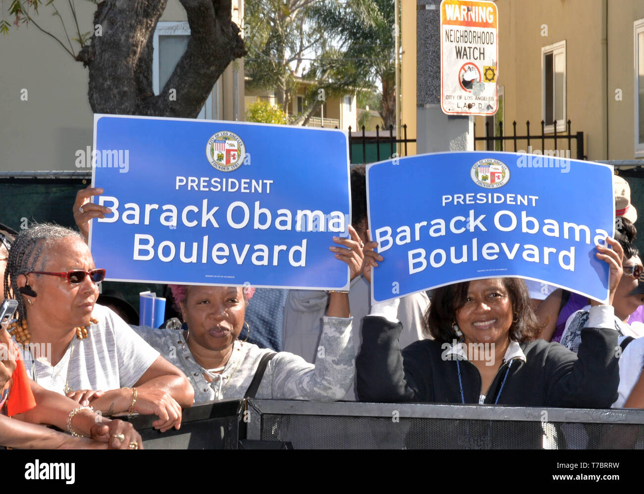 Los Angeles, CA, USA. 4 mai, 2019. La ville de Los Angeles dévoile officiellement Boulevard Obama en l'honneur du 44e président des États-Unis d'Amérique à Los Angeles, Californie le 3 mai 2019. Credit : Koi Sojer/Snap'n u Photos/media/Alamy Punch Live News Banque D'Images