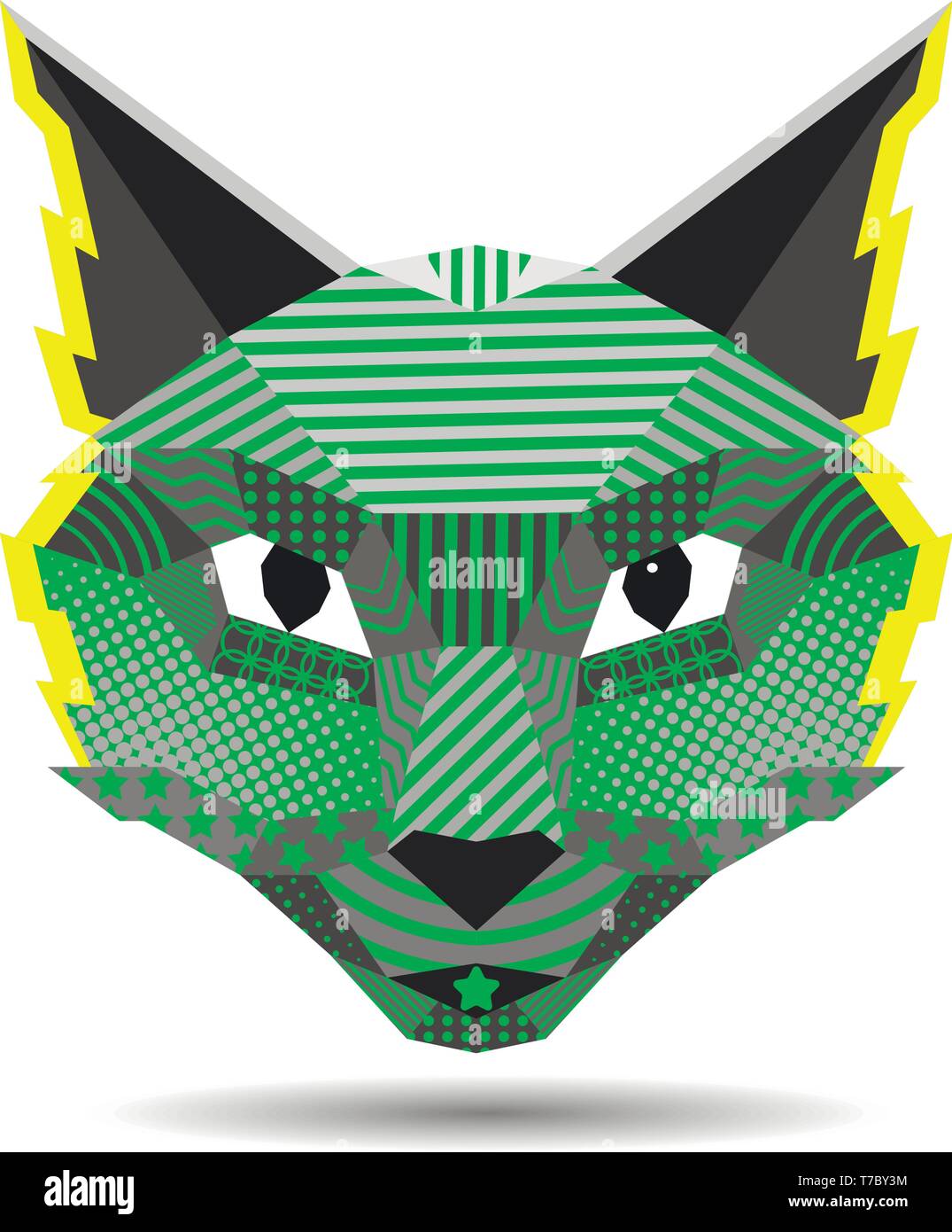 Pop art cat creative vector illustration en basse poly. Illustration de Vecteur