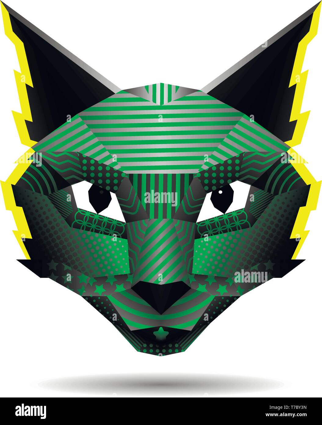 Creative polygonal cat dessin vectoriel dans pop art style. Illustration de Vecteur