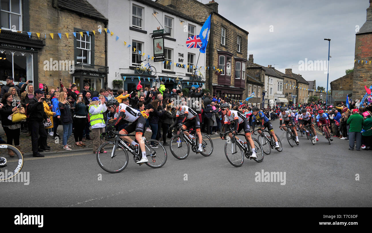 Tour de Yorkshire Mens Race Masham North Yorkshire Angleterre UK Banque D'Images