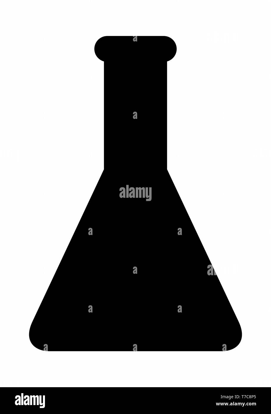 Silhouette sombre Erlenmeyer isolé sur fond blanc Illustration de Vecteur