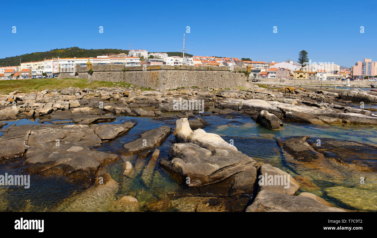 Vila Praia de Ancora, Portugal - Mai 04, 2019 : , Forteresse de Lagarteira, forteresse militaire du siècle. XVII-XVIII, district de Viana do Castelo, por Banque D'Images