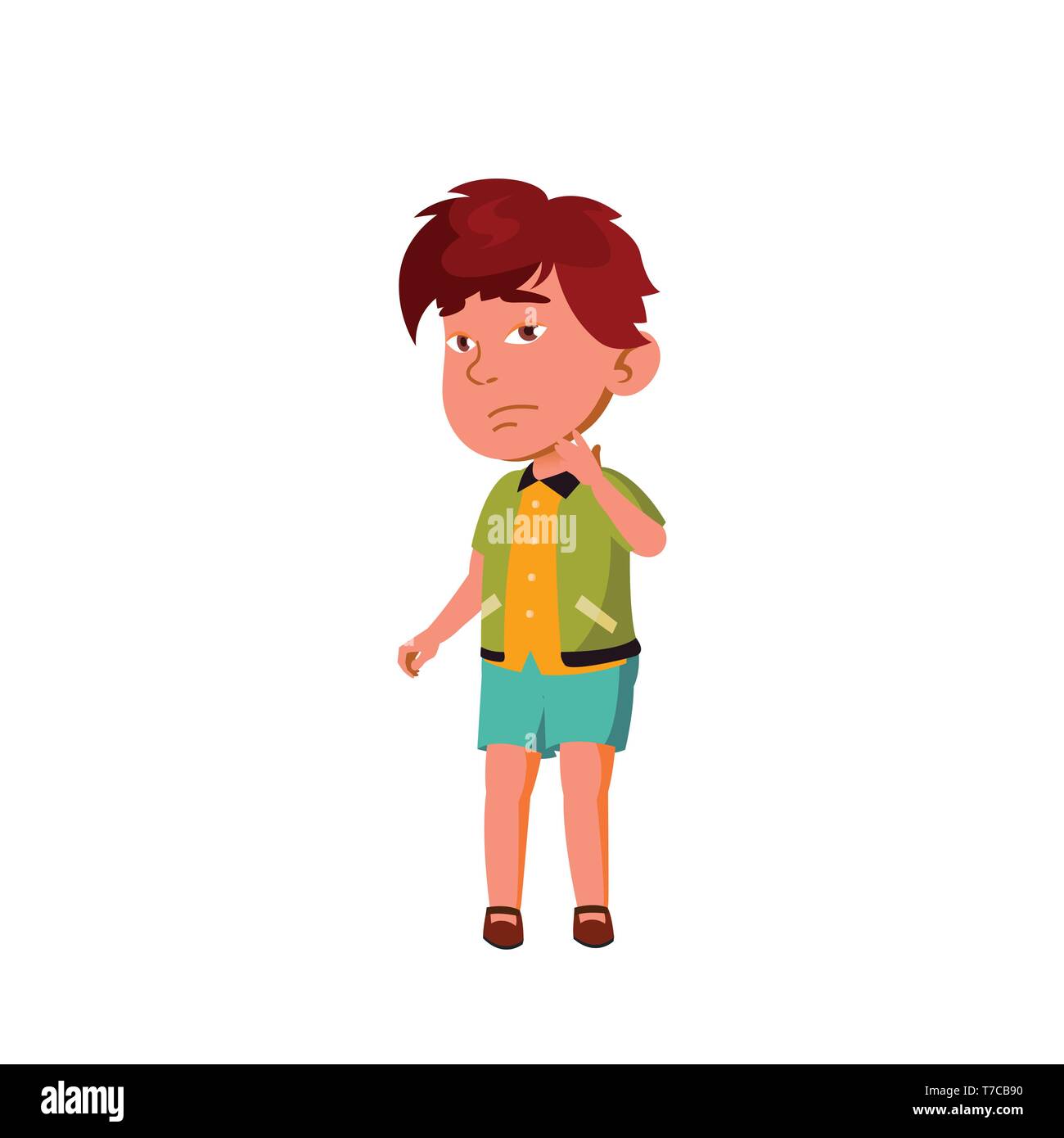 Garçon enfant asiatique isolé Cartoon Vector Illustration Illustration de Vecteur