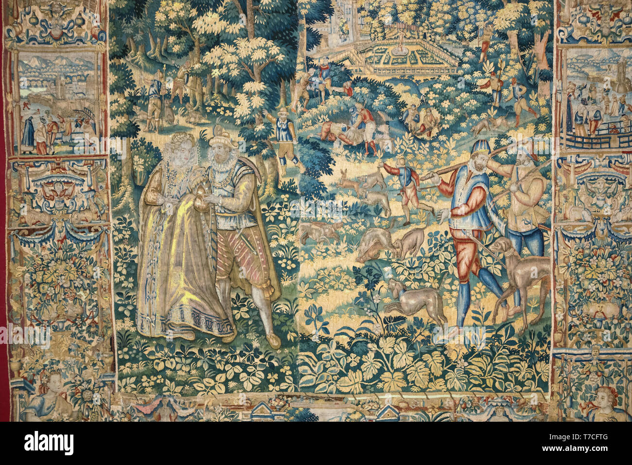 Tapisserie Murale Médiévale Française - Impression Sur Coton, 186x126cm, Occasion