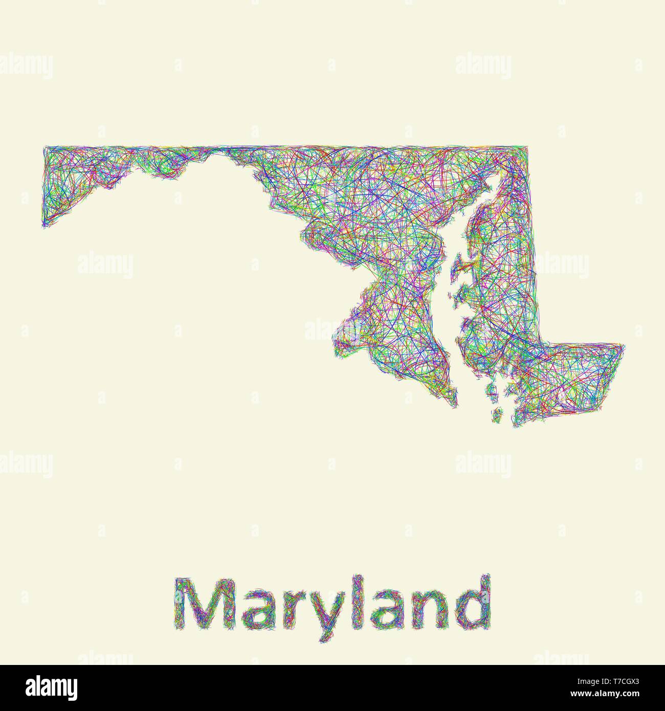 Maryland line art site Illustration de Vecteur