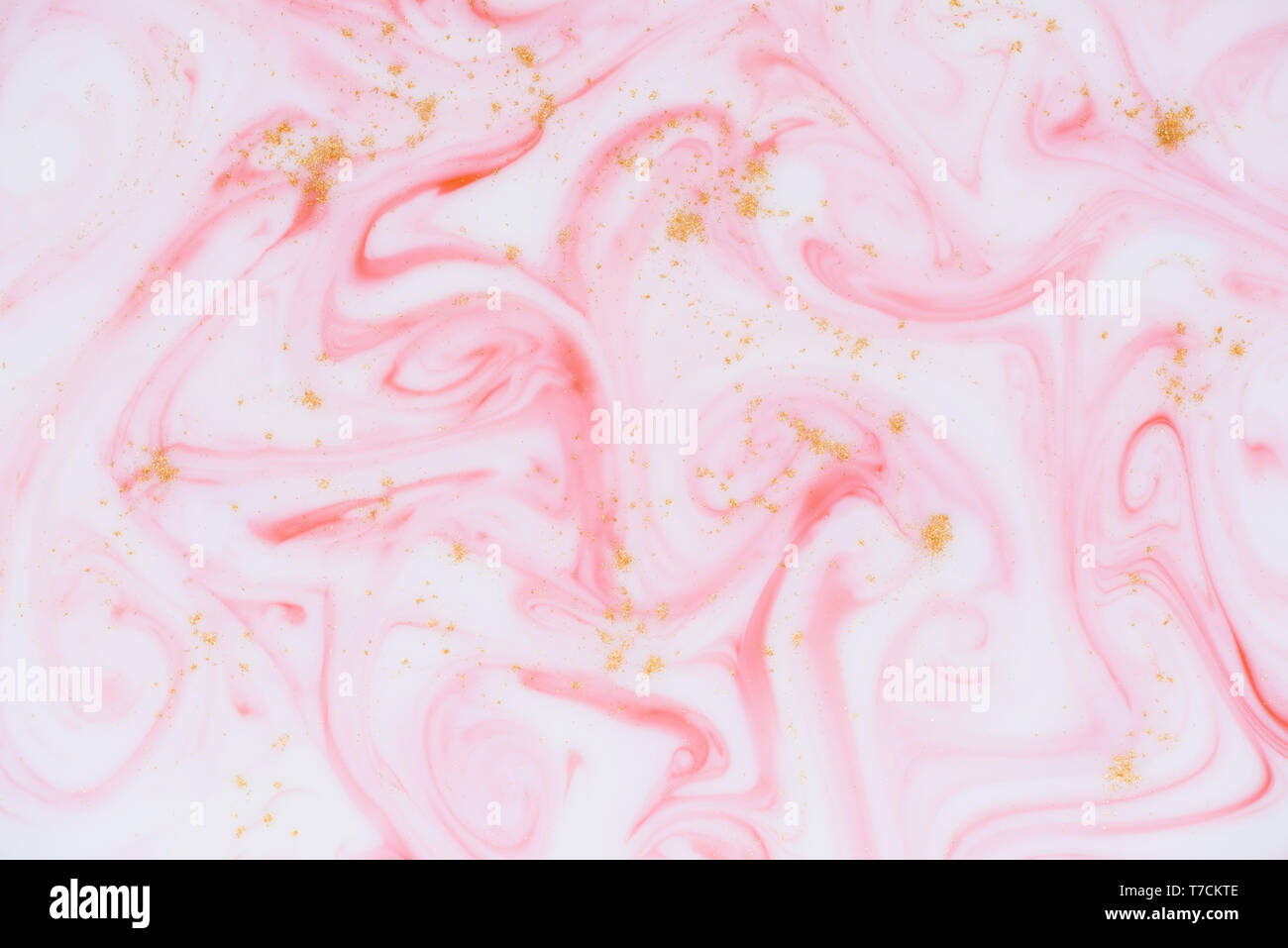 L'or et de marbre rose abstrait peinture texture background Banque D'Images