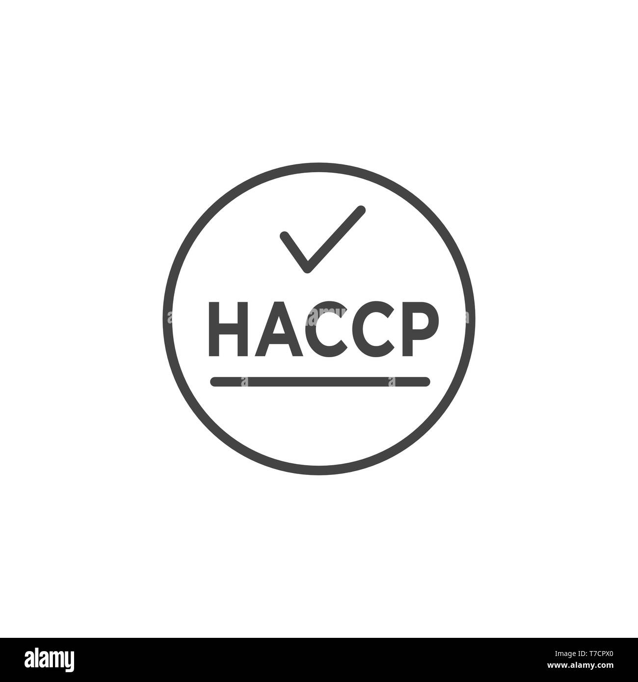 | HACCP Hazard Analysis Critical Control Points icône avec award ou coche Illustration de Vecteur