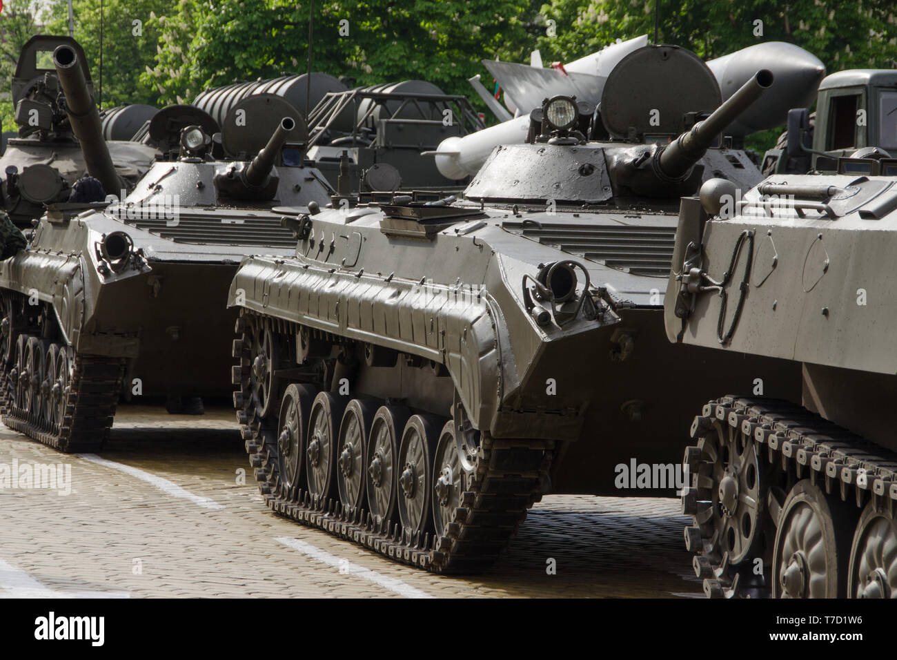 Sofia, Bulgarie - Mai 06, 2019 : Le jour de la Saint-Georges - traditionnel défilé militaire à Sofia, Bulgarie le 6 mai - La Journée de la bravoure. Banque D'Images