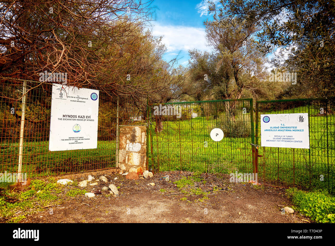 Bodrum, Turquie - Janvier 2019 : Les fouilles de l'ancienne maison de la ville par l'Université d'Uludag Myndos centre d'archéologie à Gumusluk, Bodrum, Turquie. Banque D'Images