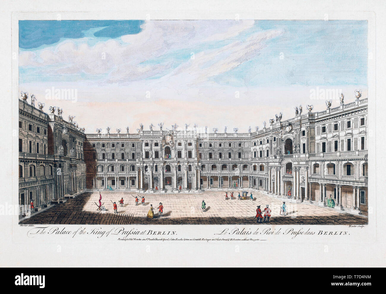 Le Palais du Roi de l'Allemagne à Berlin. Après un milieu du XVIIIE siècle à la main, gravure. Banque D'Images