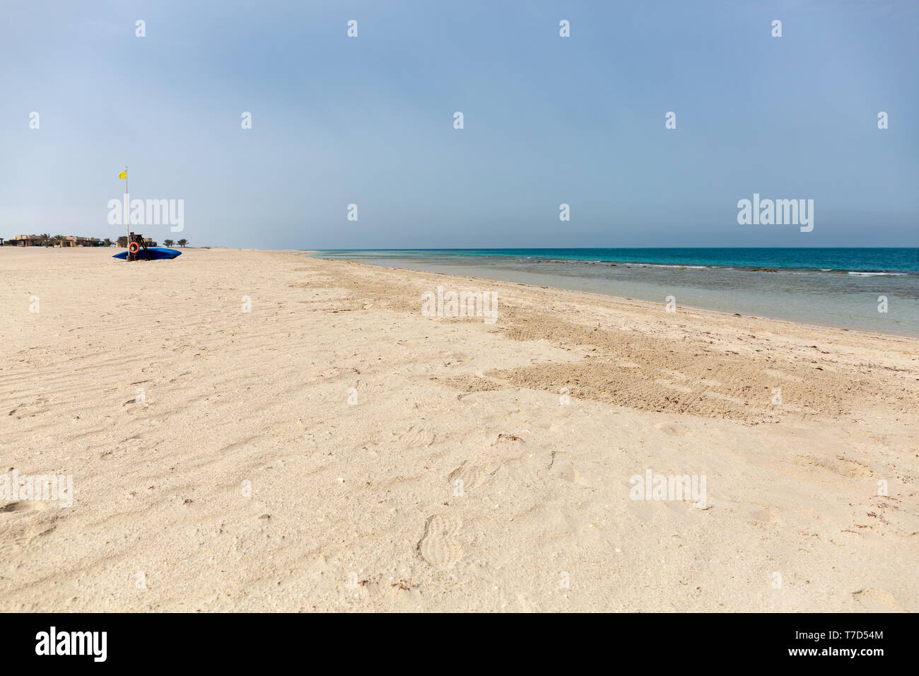 Plage de station de Desert Islands, Abu Dhabi, Emirats Arabes Unis Banque D'Images