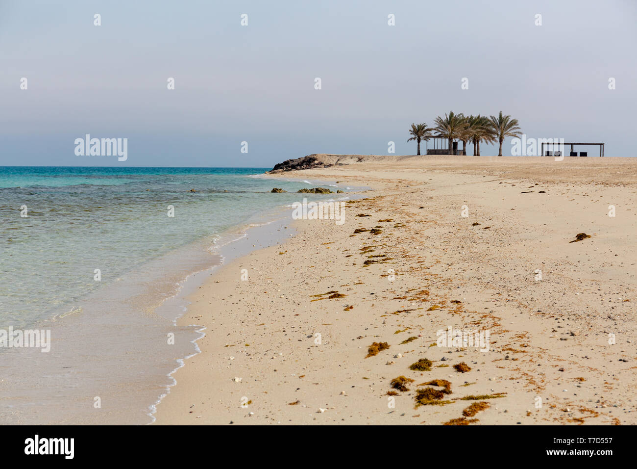 Plage de station de Desert Islands, Abu Dhabi, Emirats Arabes Unis Banque D'Images