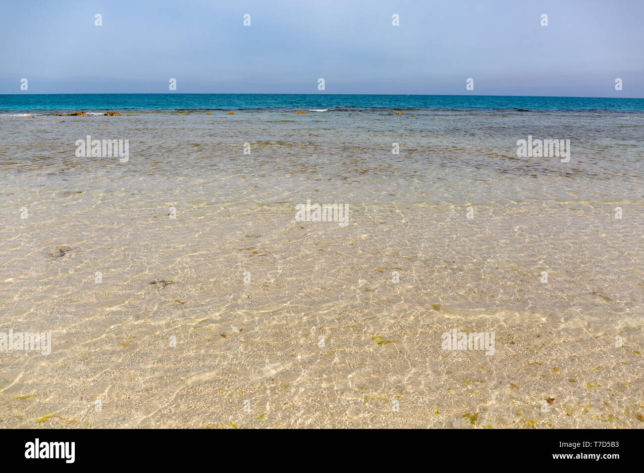 Plage de station de Desert Islands, Abu Dhabi, Emirats Arabes Unis Banque D'Images