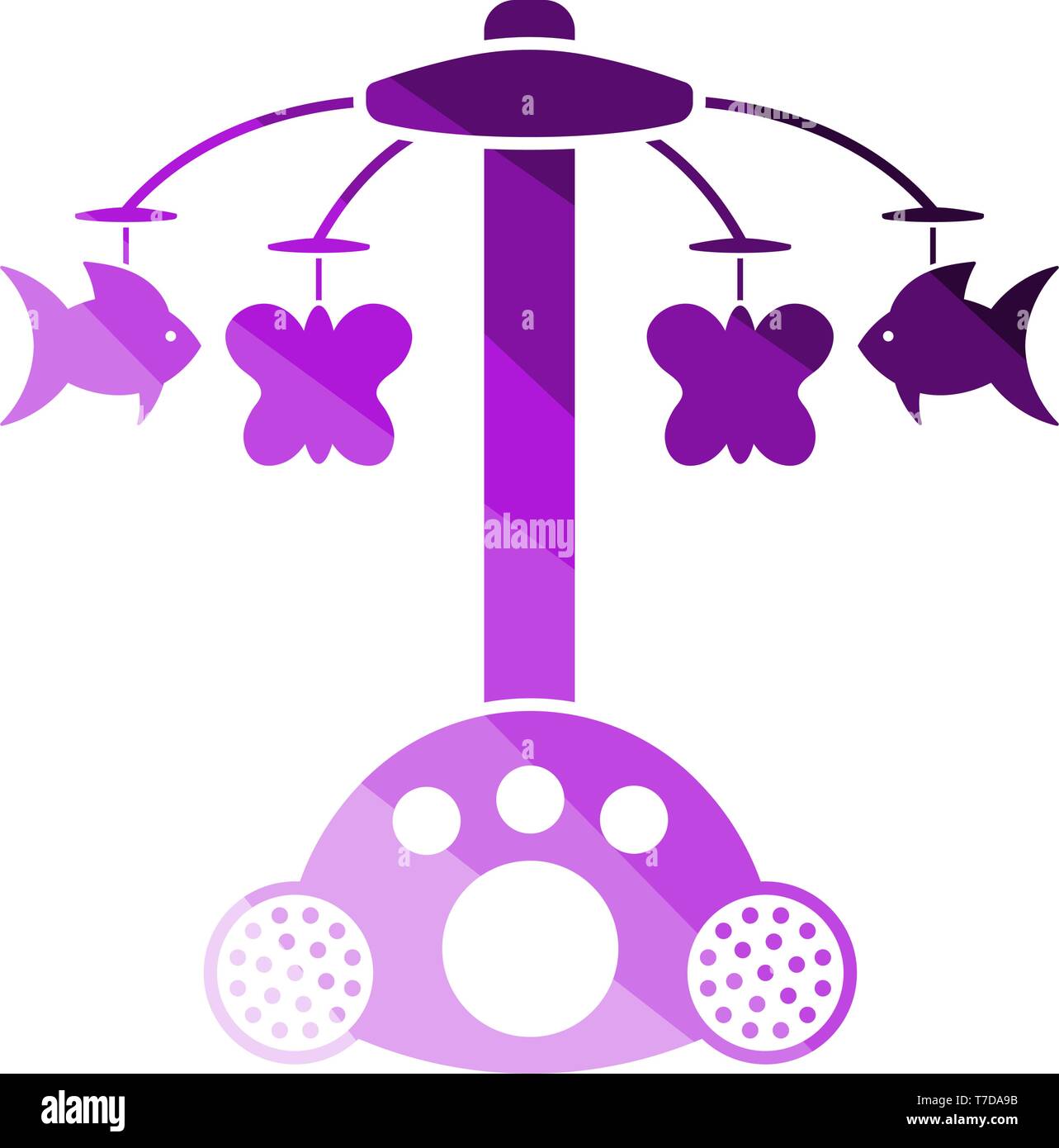 Carrousel bébé Icône. La conception de l'échelle de couleur à plat. Vector Illustration. Illustration de Vecteur