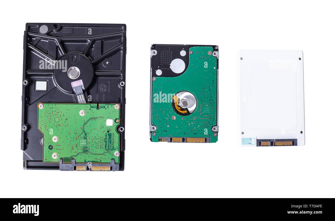 Disque dur de l'ordinateur sur blanc fond isolé Banque D'Images