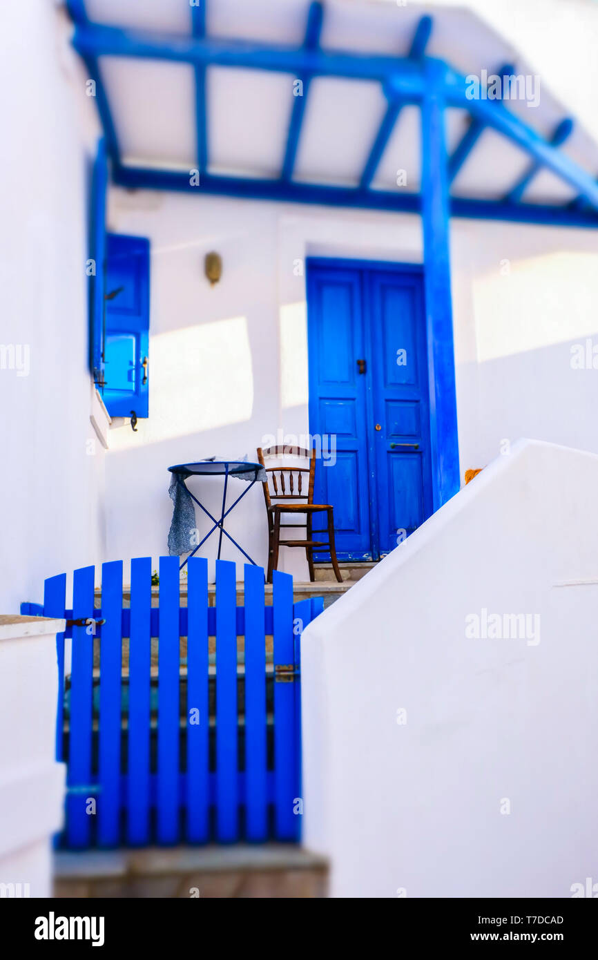 Détail de l'architecture. Lefkes village. L'île de Paros. Îles des Cyclades. La Grèce. Banque D'Images