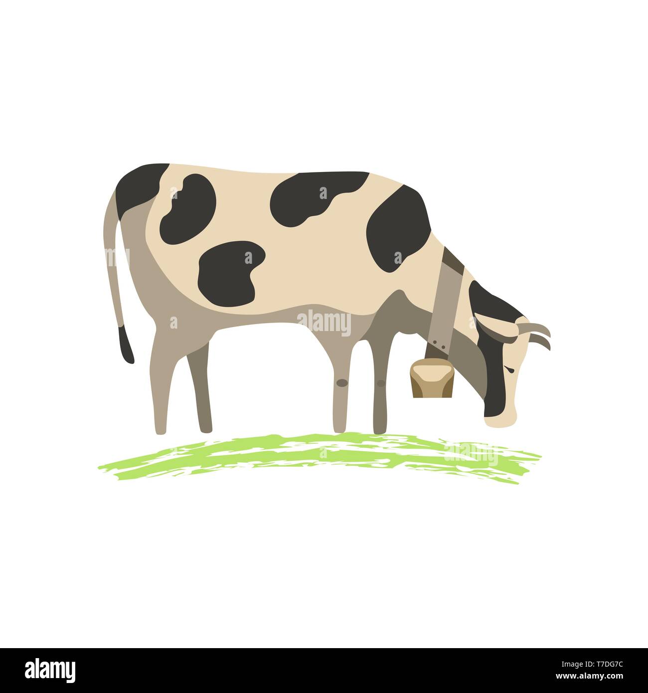 Vache à lait alpin télévision hand drawn vector icône caractère couleur Illustration de Vecteur