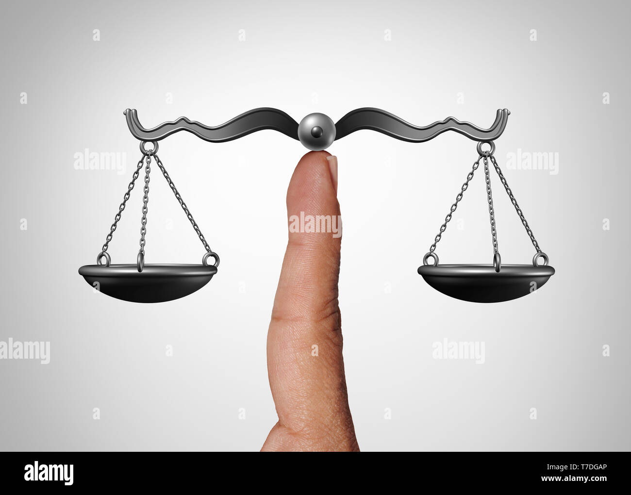 Les services juridiques et les droits civils d'un symbole ou d'un avocat et les services de la législation gouvernementale comme un concept de justice équilibrée avec 3D illustration éléments. Banque D'Images