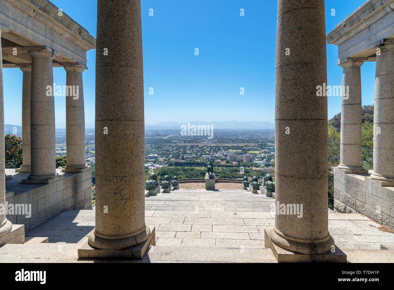 Vue depuis le Rhodes Memorial, Devil's Peak, Cape Town, Western Cape, Afrique du Sud Banque D'Images