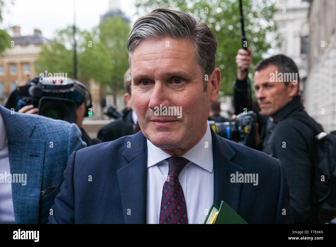 Londres, Royaume-Uni. 7 mai, 2019. Shadow Secrétaire d'État à la sortie de l'Union européenne Monsieur Keir Starmer arrive au bureau du Cabinet à assister à la poursuite des pourparlers entre les représentants du gouvernement et le Parti travailliste. Credit : Mark Kerrison/Alamy Live News Banque D'Images