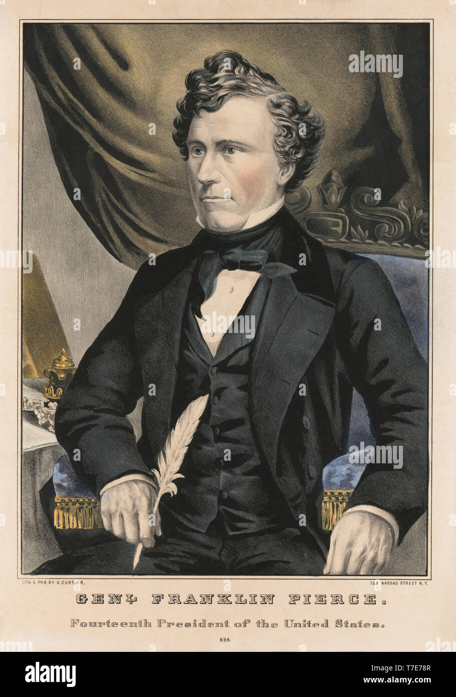 Général Franklin Pierce, 14e président des États-Unis, lithographie de Nathaniel Currier, 1852 Banque D'Images