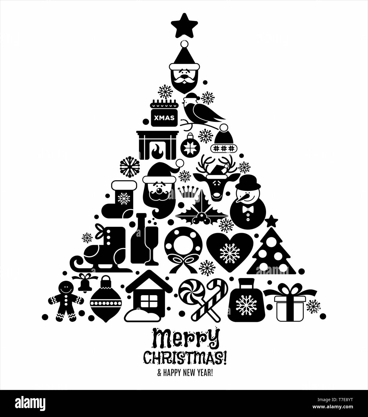 Illustration de Noël. Vector set d'icônes. Illustration de Vecteur