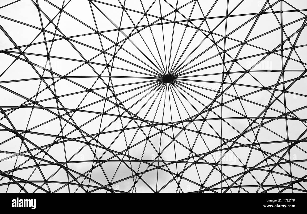 Toit en verre avec des formes mathématiques abstraites dans un musée à Amsterdam Banque D'Images
