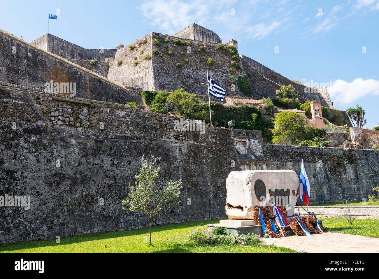 Monument commémoratif de guerre, nouvelle forteresse, Kerkyra, Corfou, îles Ioniennes, Grèce Banque D'Images