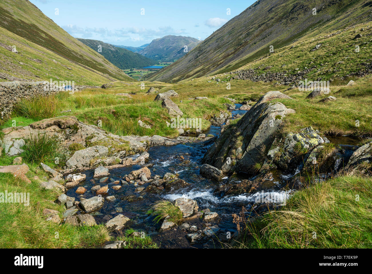 Vue depuis la puce sur A592 vers Brotherswater dans le Parc National du Lake District, Cumbria, England, UK Banque D'Images