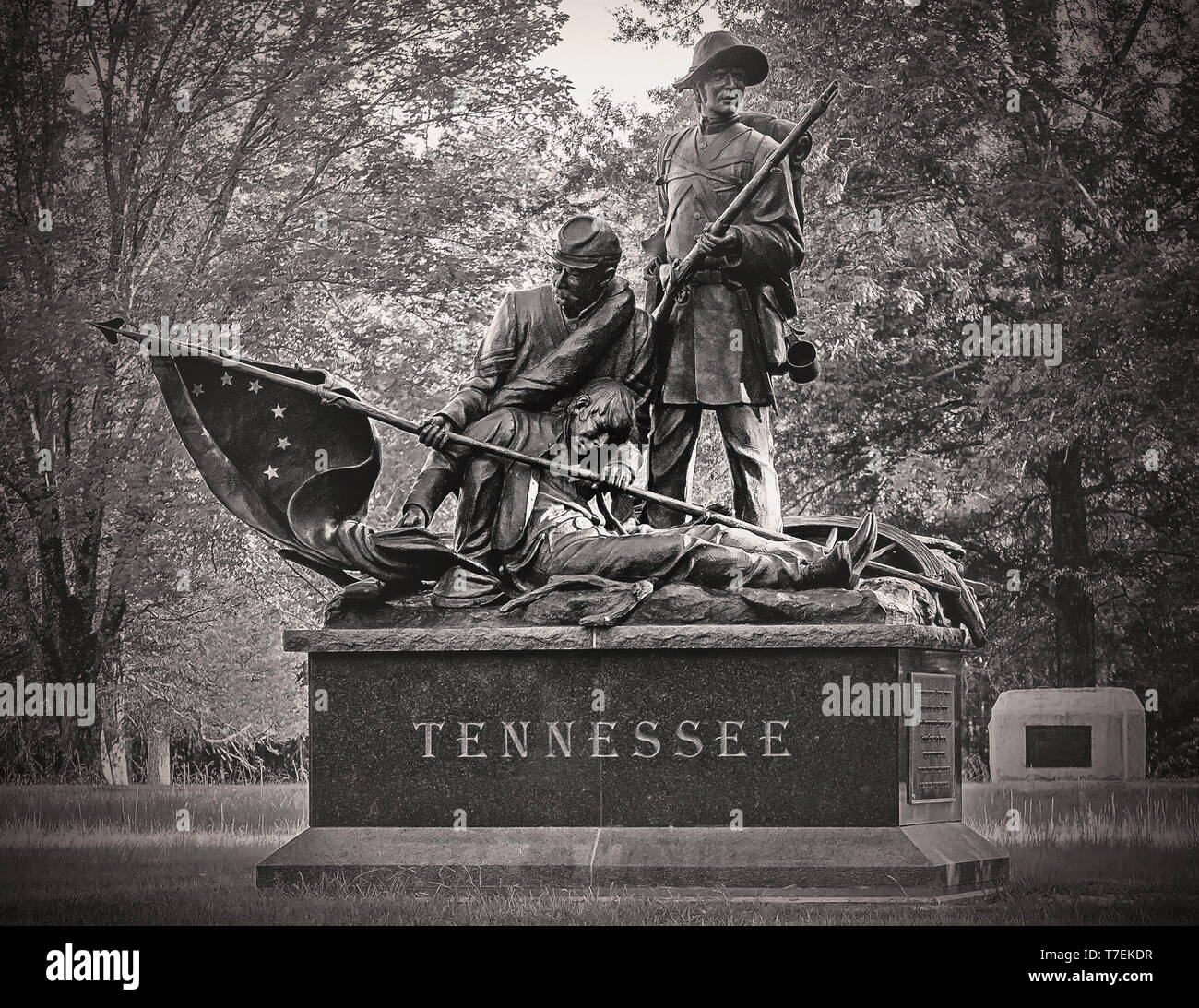 Texas Civil War soldats sont à l'honneur avec un monument, "Passage de l'honneur" à Shiloh National Military Park à Silo, Tennessee. Banque D'Images