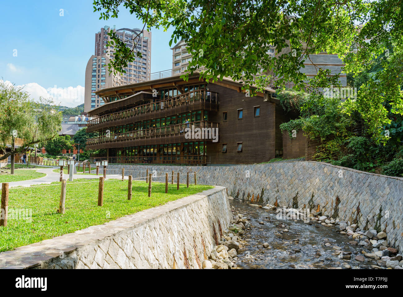 Taipei, JAN 5 : Vue extérieure de la Direction générale de la Bibliothèque publique de Taipei Beitou le Jan 5, 2019 à Taipei Banque D'Images