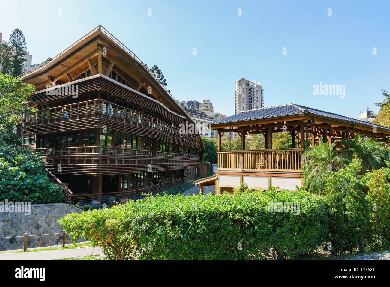 Taipei, JAN 5 : Vue extérieure de la Direction générale de la Bibliothèque publique de Taipei Beitou le Jan 5, 2019 à Taipei Banque D'Images