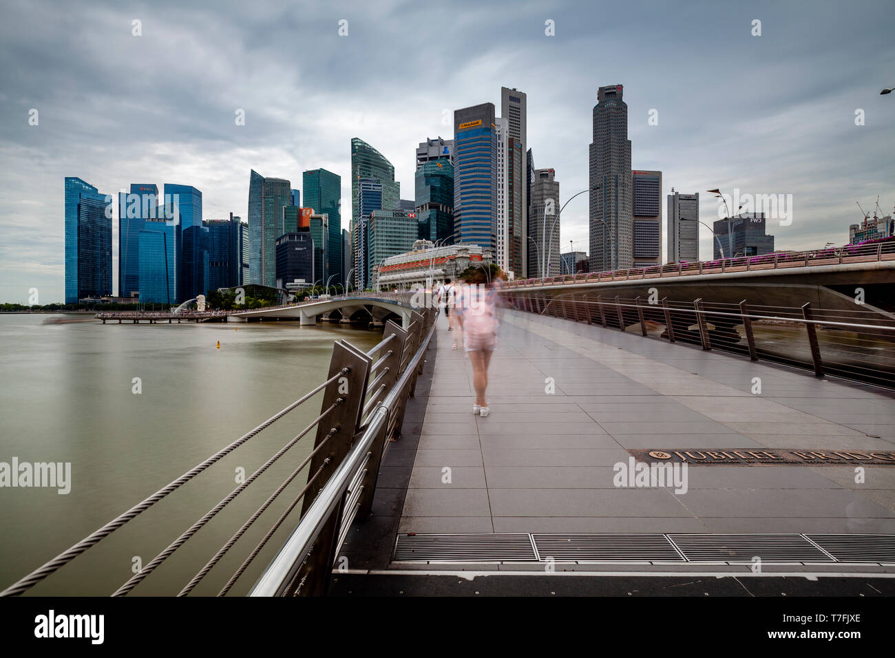 Le Singapour Du Pont du Jubilé, à Singapour, en Asie du sud-est Banque D'Images