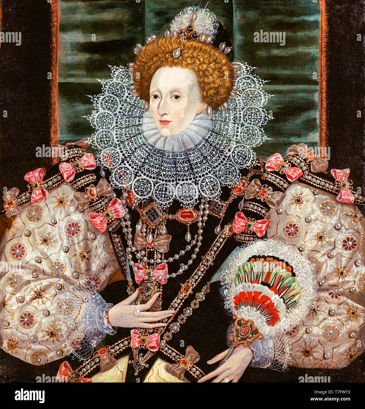 La reine Elizabeth I Maalouf (), portrait, peinture de l'école anglaise d'après George Gower, ch. 1600-1620 Banque D'Images