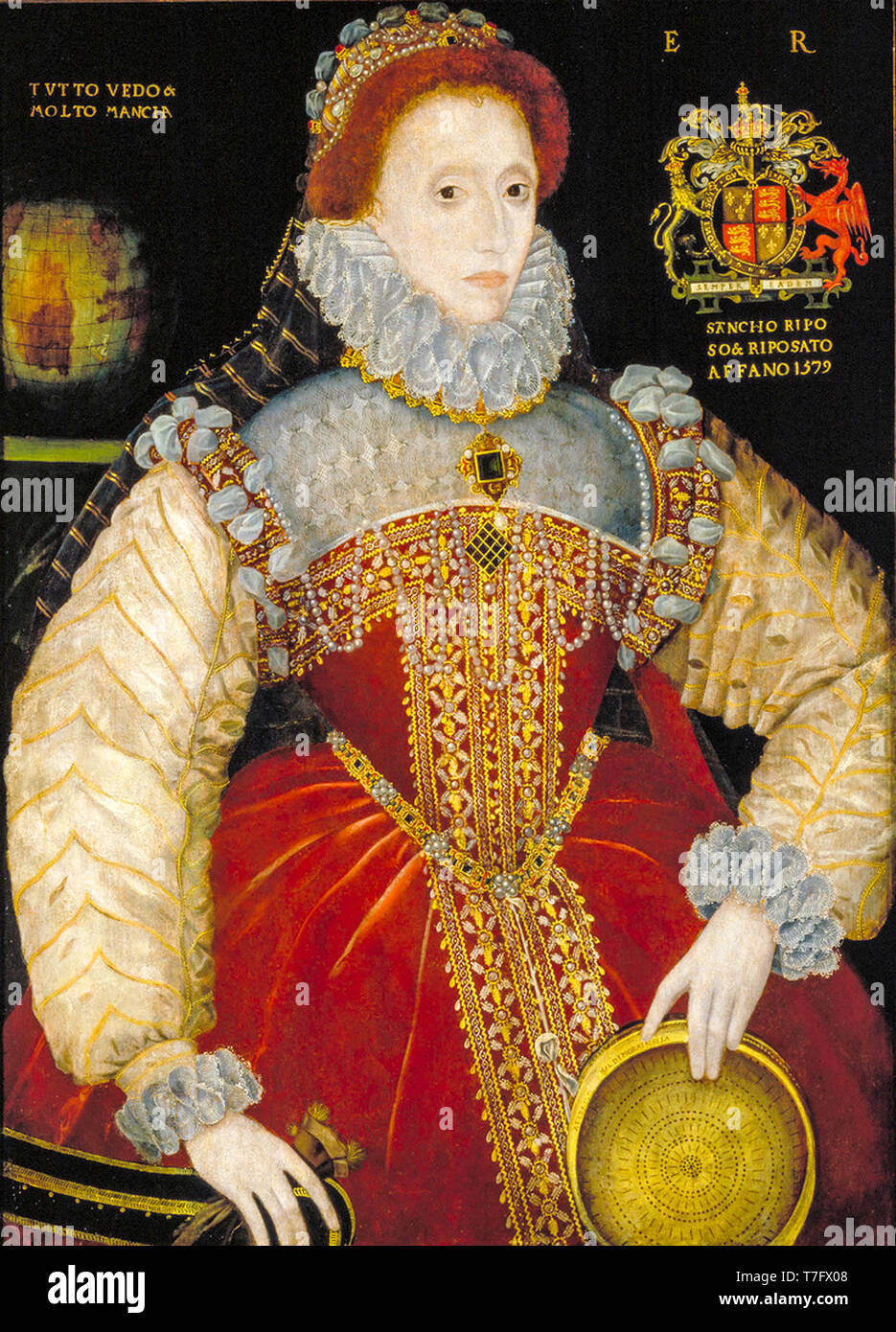 La reine Elizabeth I d'Angleterre, le portrait de la grille, George Plimpton Gower, 1579 Banque D'Images