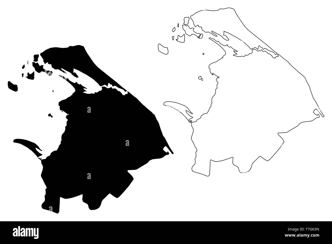 Province du Nord, Sri Lanka (divisions administratives, République socialiste démocratique de Sri Lanka, de Ceylan) map vector illustration gribouillage, croquis N Illustration de Vecteur