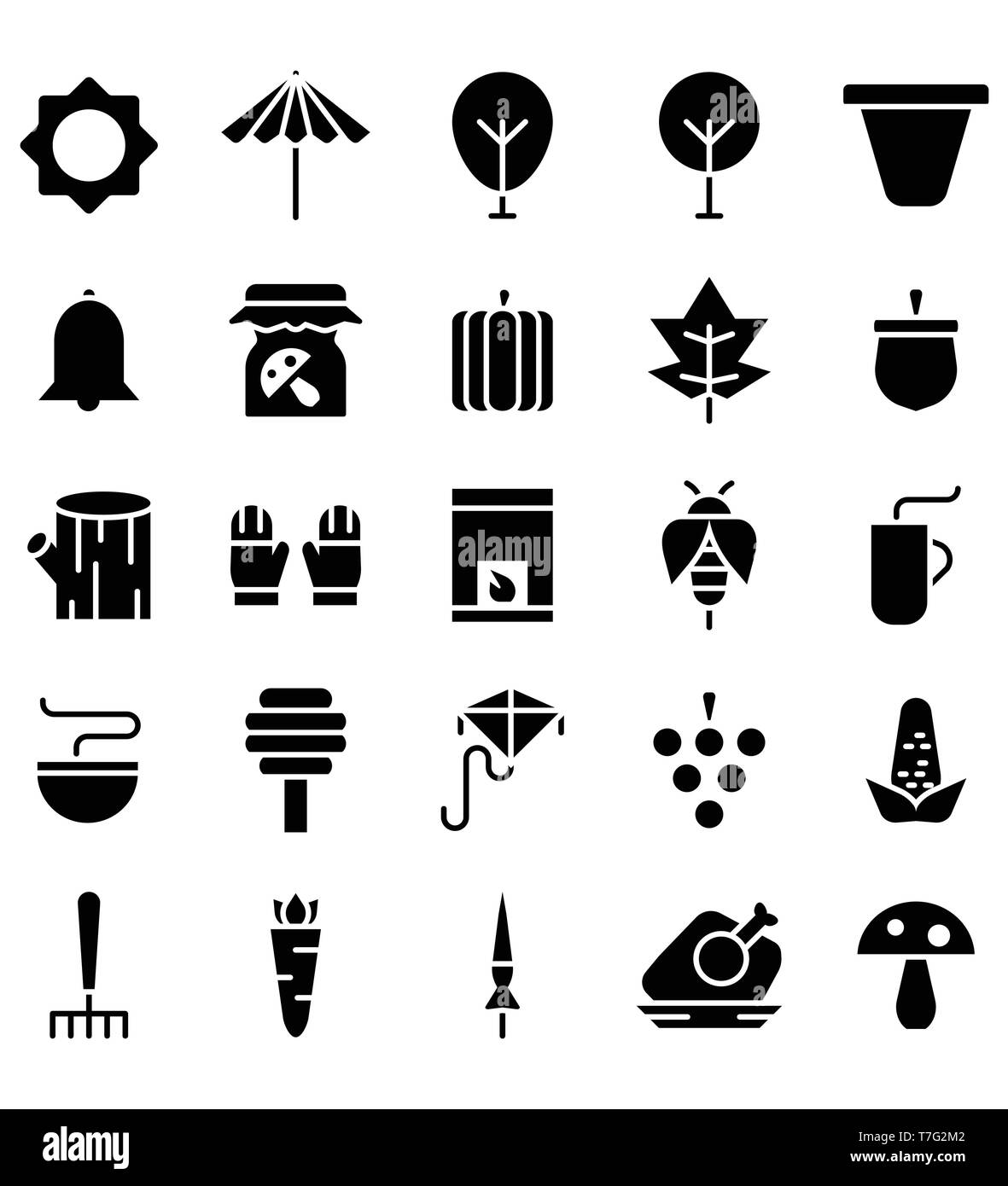 Saison Automne Icône noire logo Vector ou illustration. Course modifiable et couleur. Illustration de Vecteur