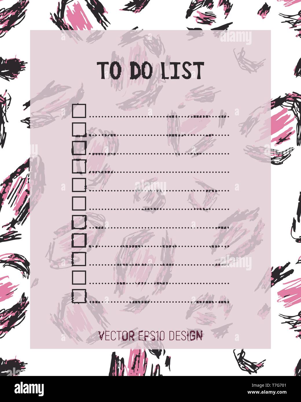 Liste des tâches à effectuer. Vector illustration. Planificateur de vide. Leopard imprimer skin Illustration de Vecteur