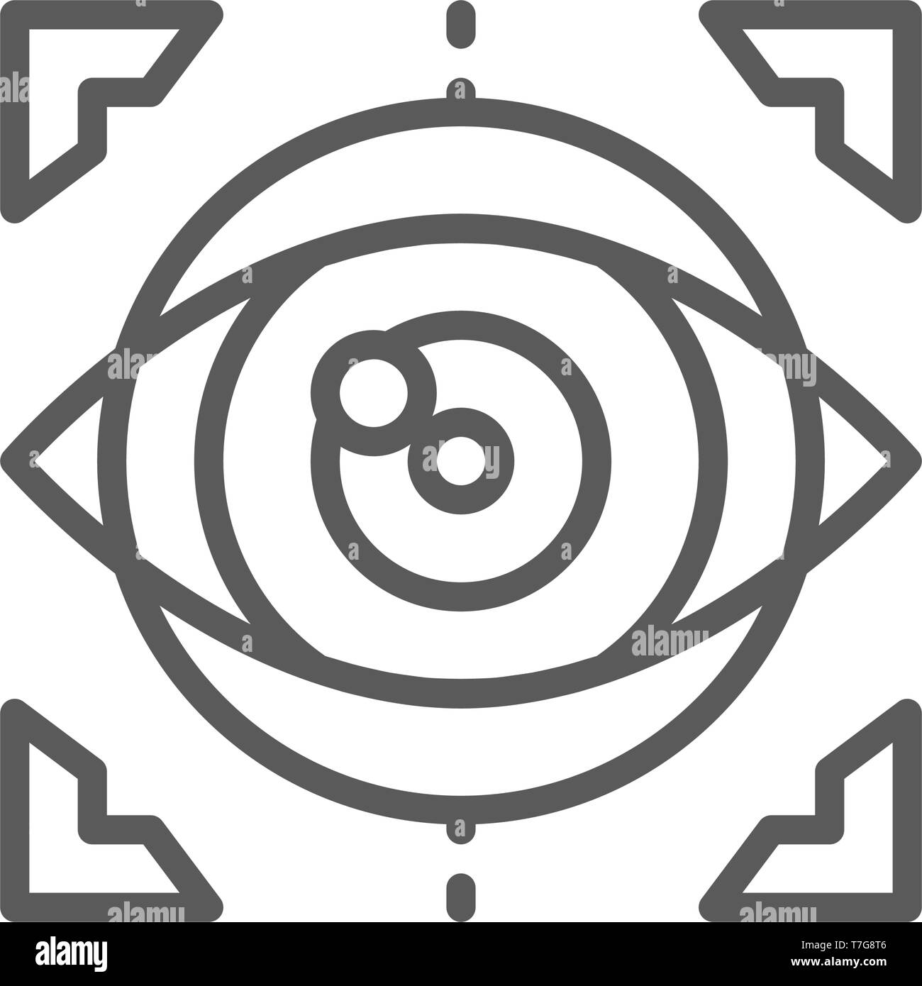 La chirurgie des yeux, lentilles de remplacement, l'icône de la ligne de correction de vision au laser. Illustration de Vecteur