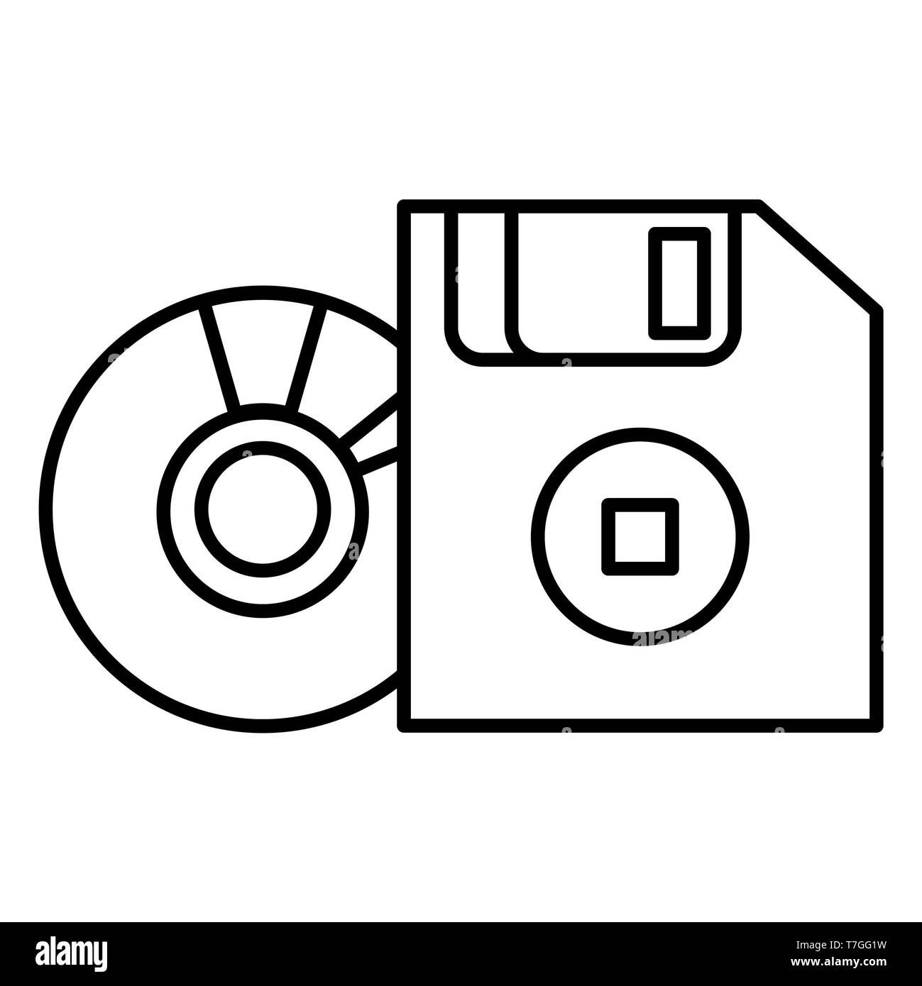 L'icône du disque dur, l'éducation, d'illustration vectorielle Contours Banque D'Images