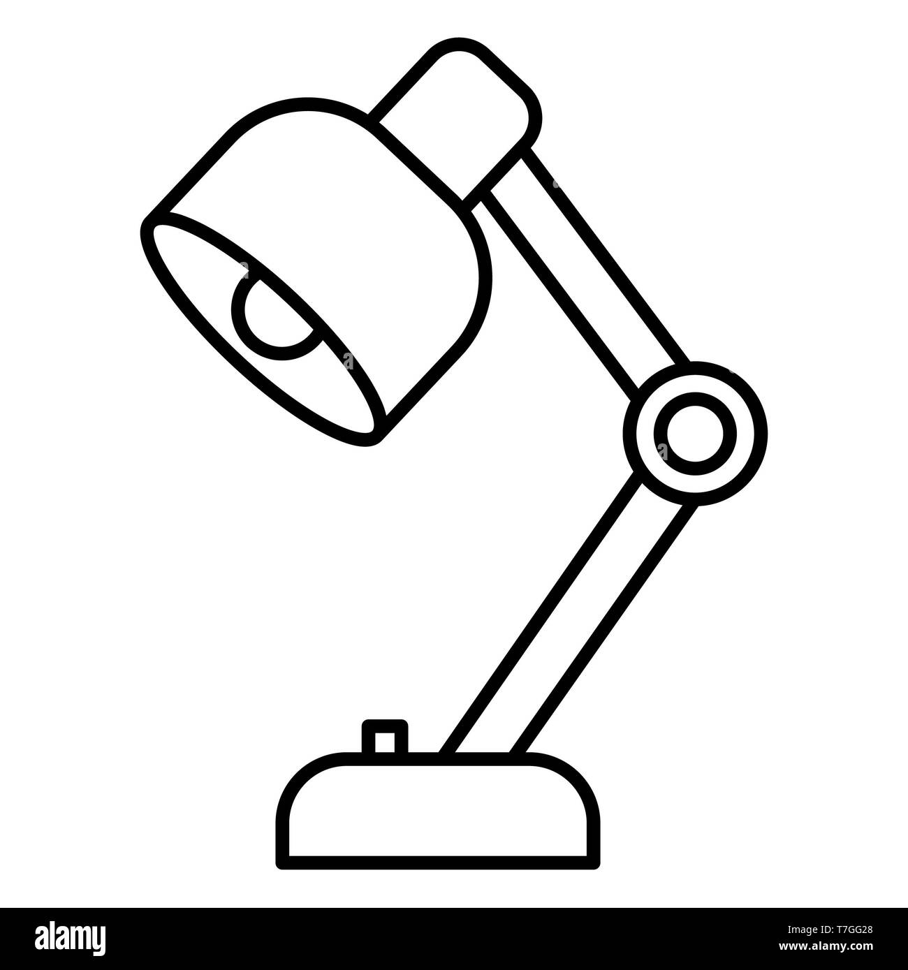 L'icône de la lampe, de l'éducation d'illustration vectorielle, Contours Banque D'Images