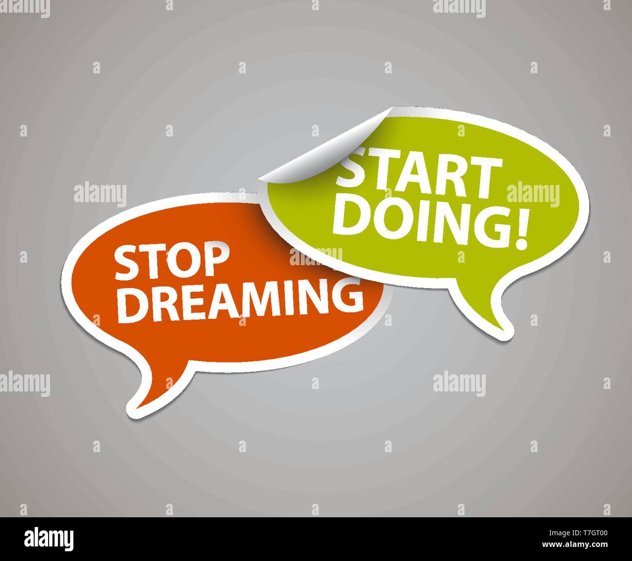 Texte minimaliste inspiré de lettrage disant Arrêtez de rêver, commencez à faire Illustration de Vecteur