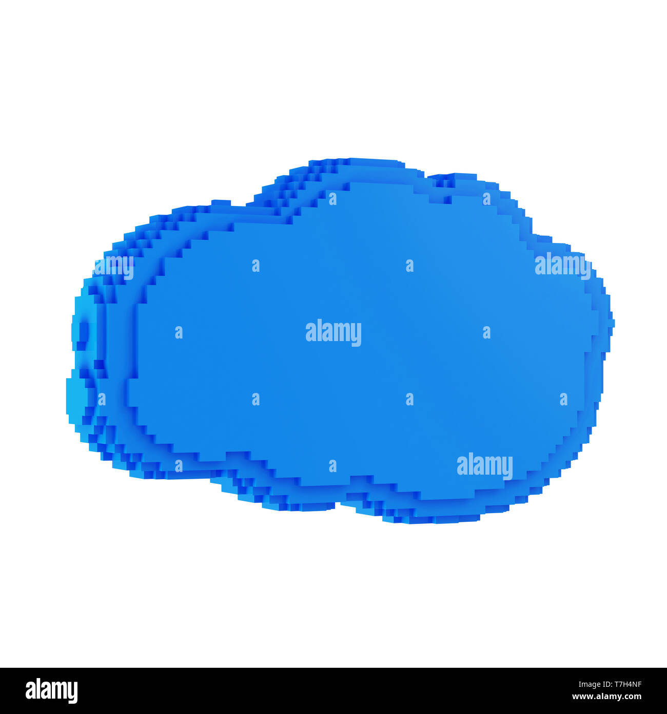 Symbole de Cloud Computing dans le style pixel isolé sur fond blanc Banque D'Images