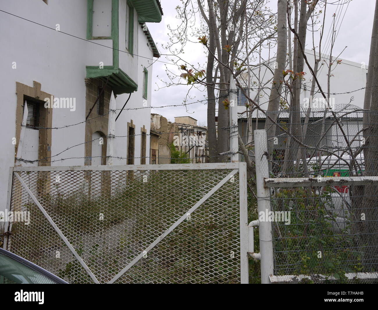 La "ligne verte" à Nicosie, capitale de Chypre couper la ville en deux parties Banque D'Images