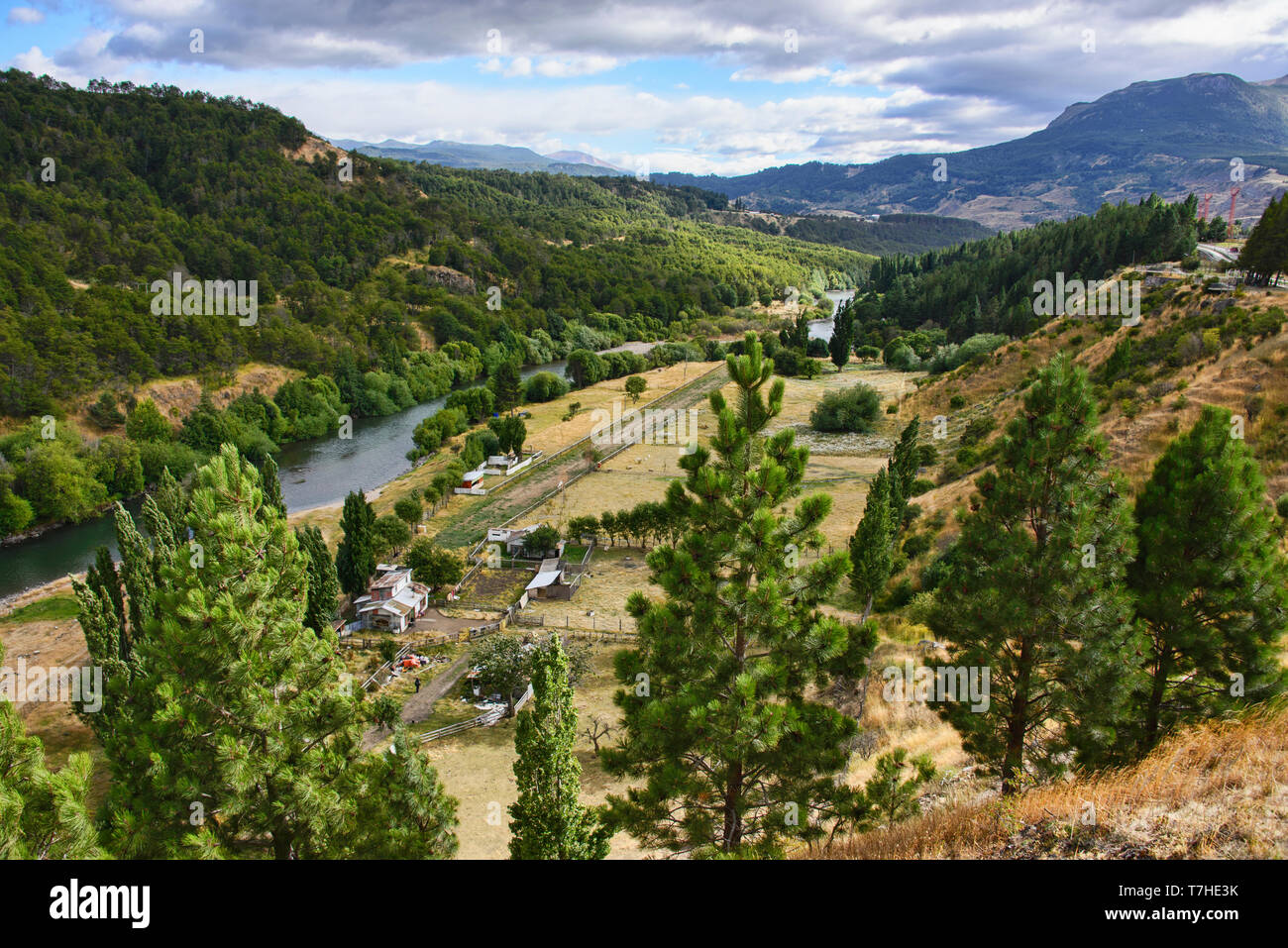 En voyant le Rio Ibanez et Cerro MacKay, Santiago, Chili, Patagonie, Aysen Banque D'Images